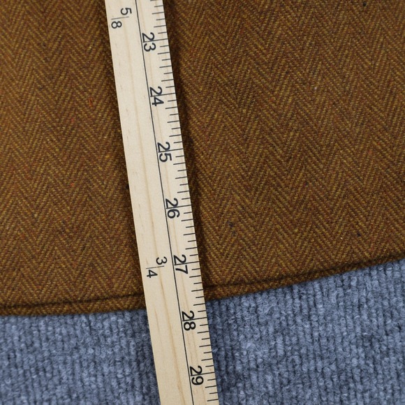 F. Shay of Boston Skirt Womens 12 Brown Wool Herringbone A-Line Lined Made USA - Picture 3 of 11
